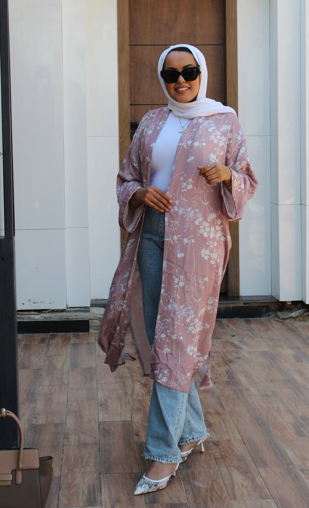 Floral Kimono - cashmere