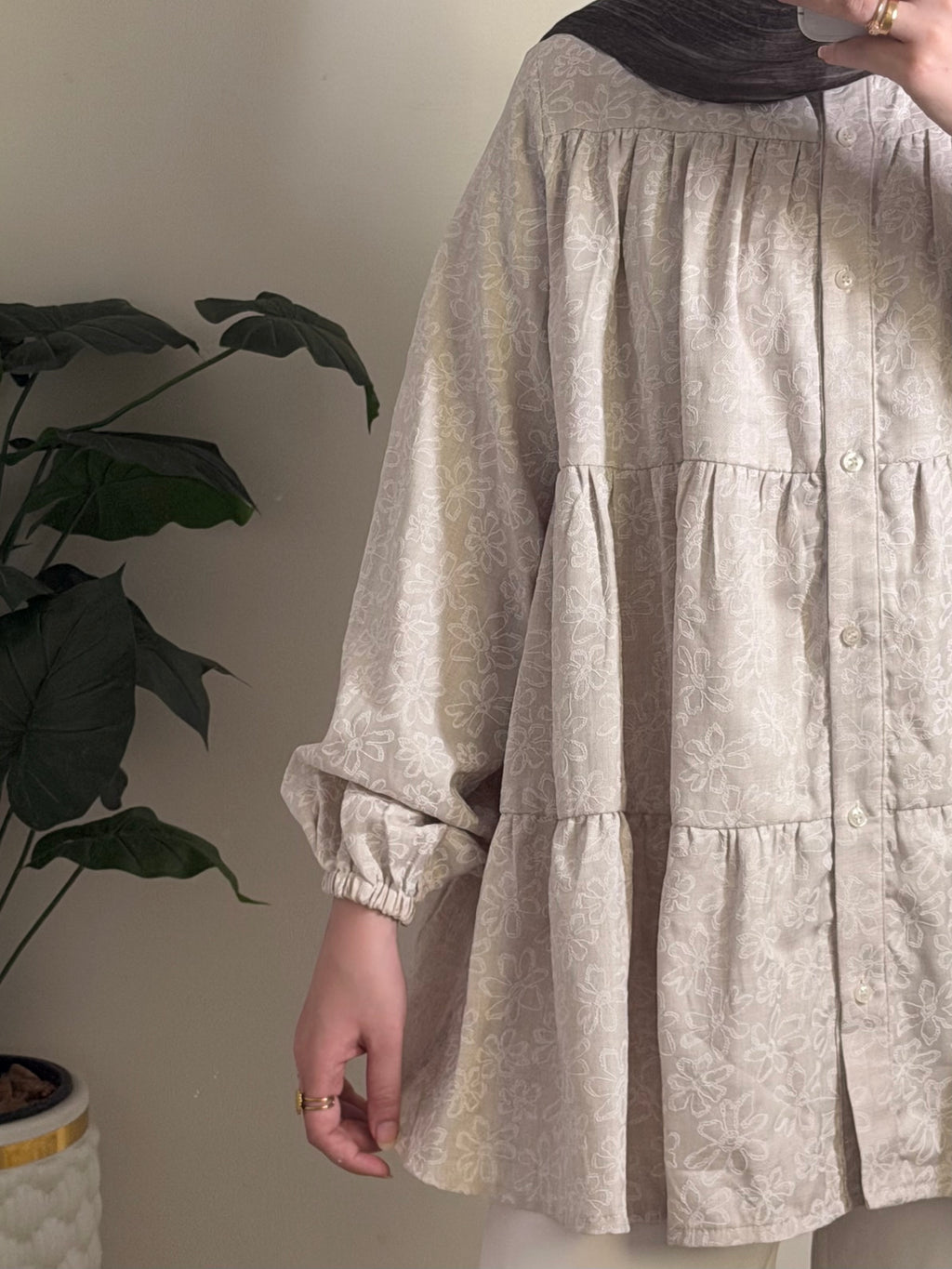 Ruffled Linen Blouse