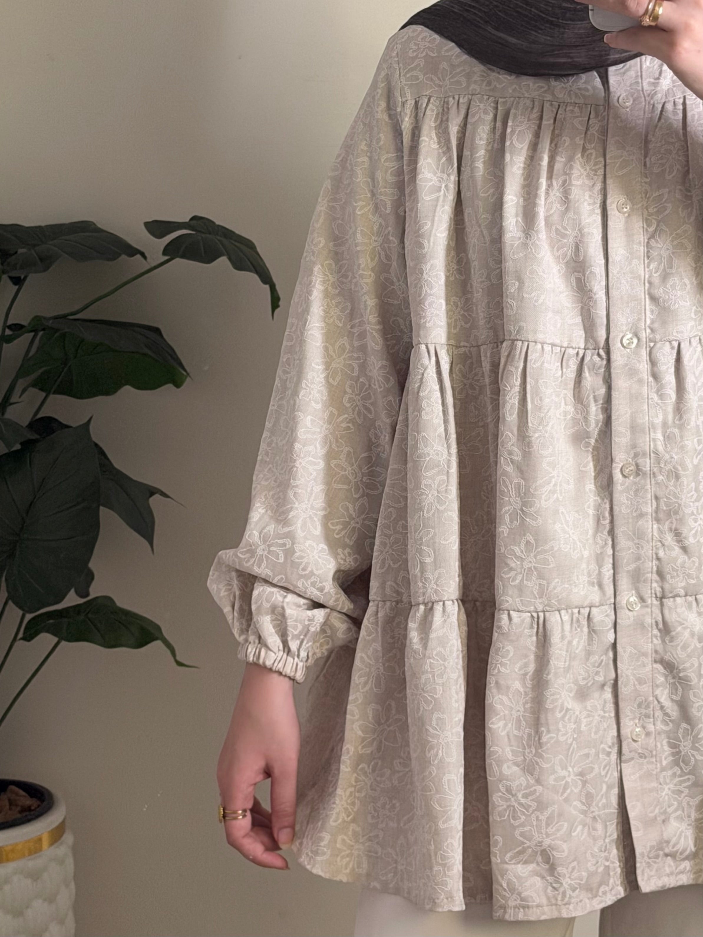 Ruffled Linen Blouse