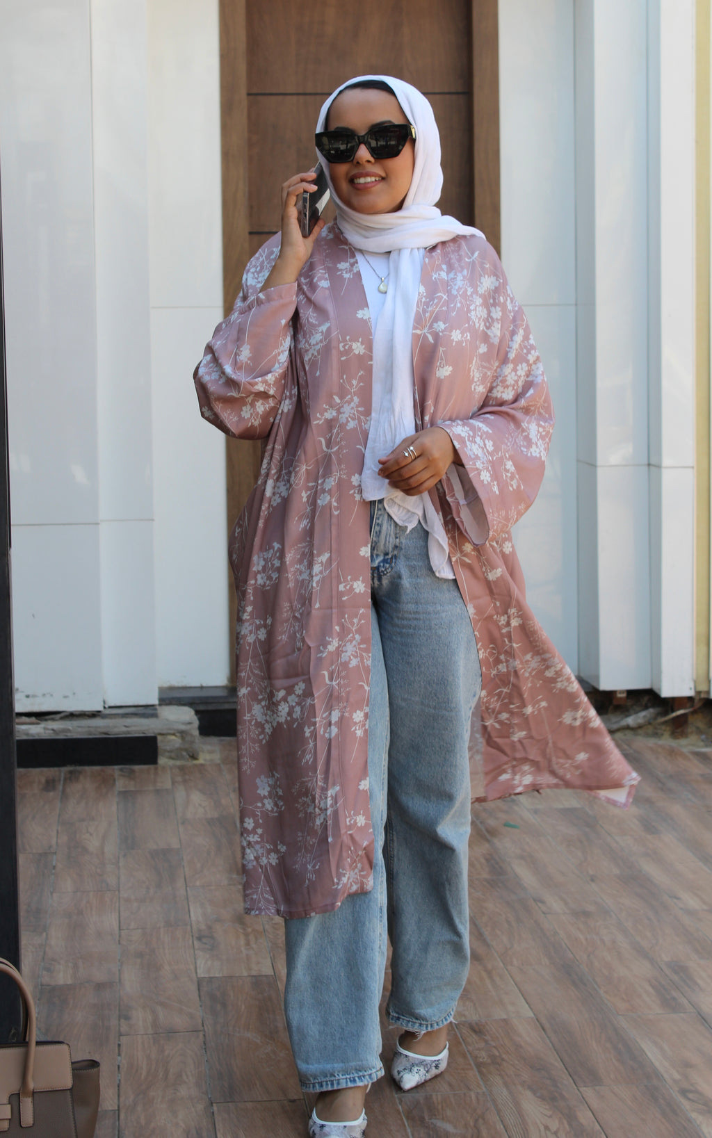 Floral Kimono - cashmere
