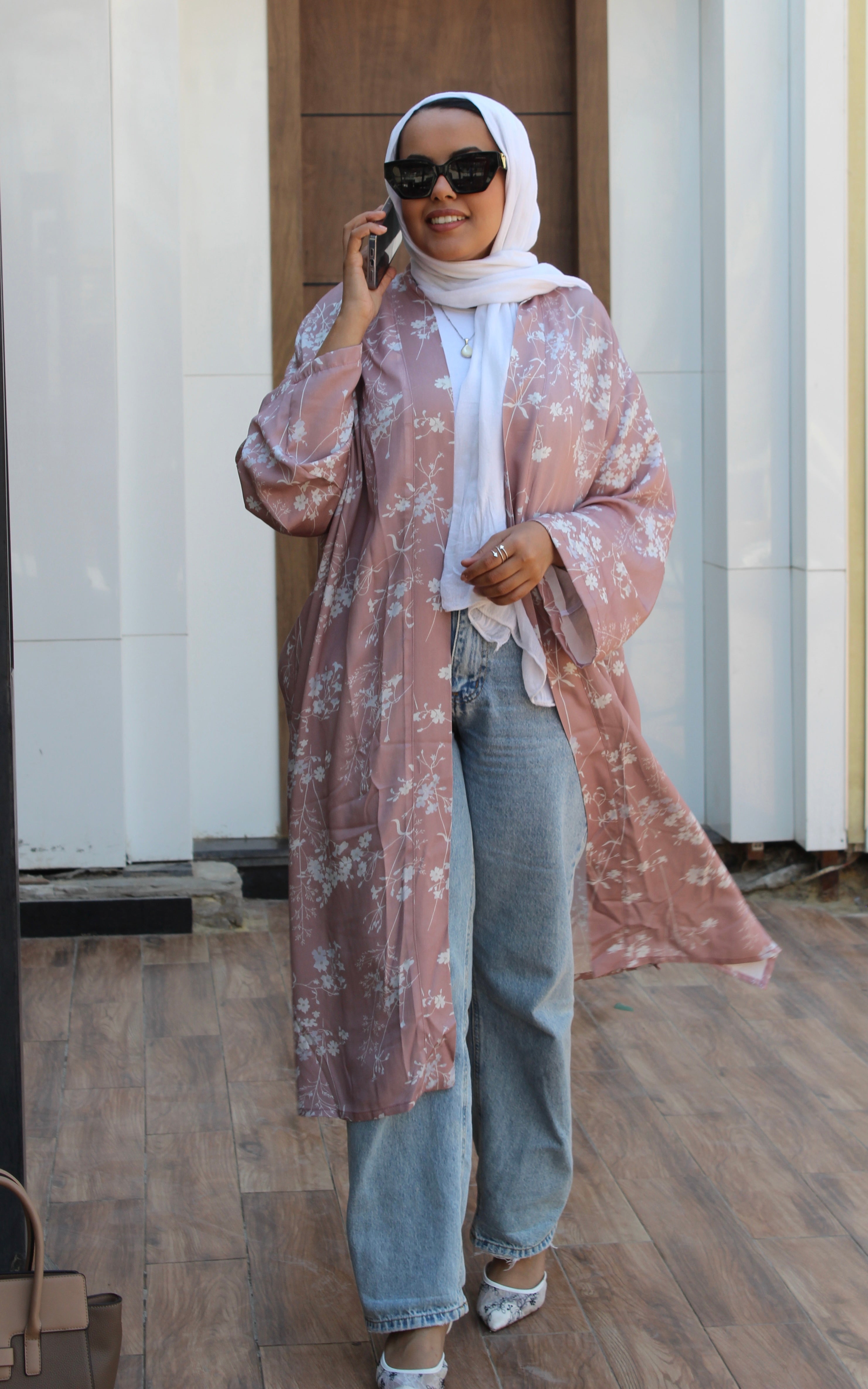 Floral Kimono - cashmere
