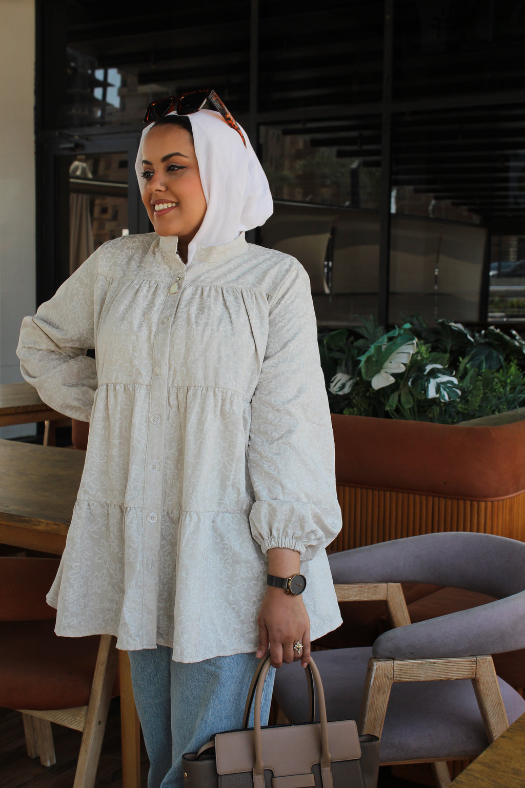 Ruffled Linen Blouse
