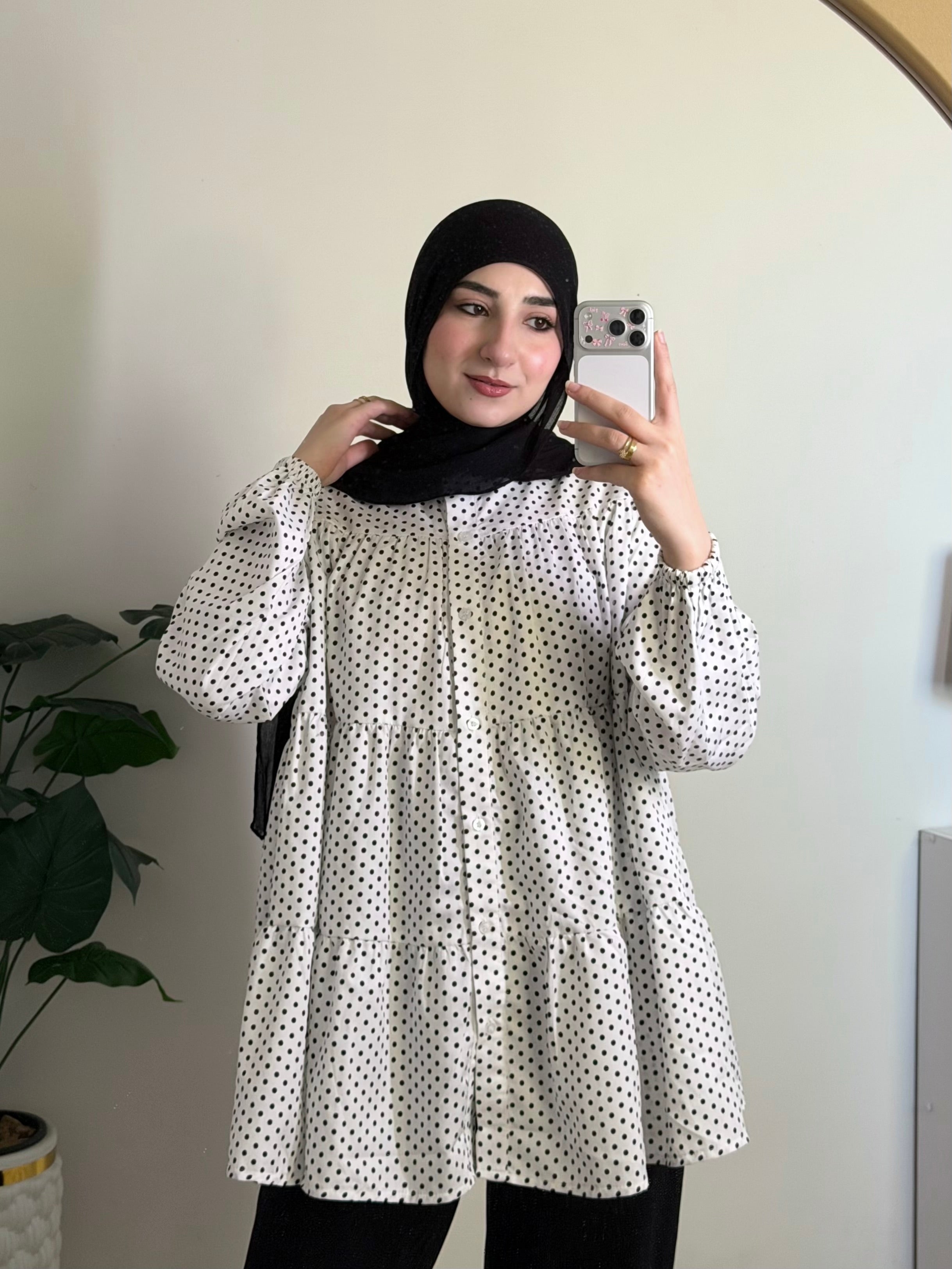 Ruffled Polka Dots Blouse