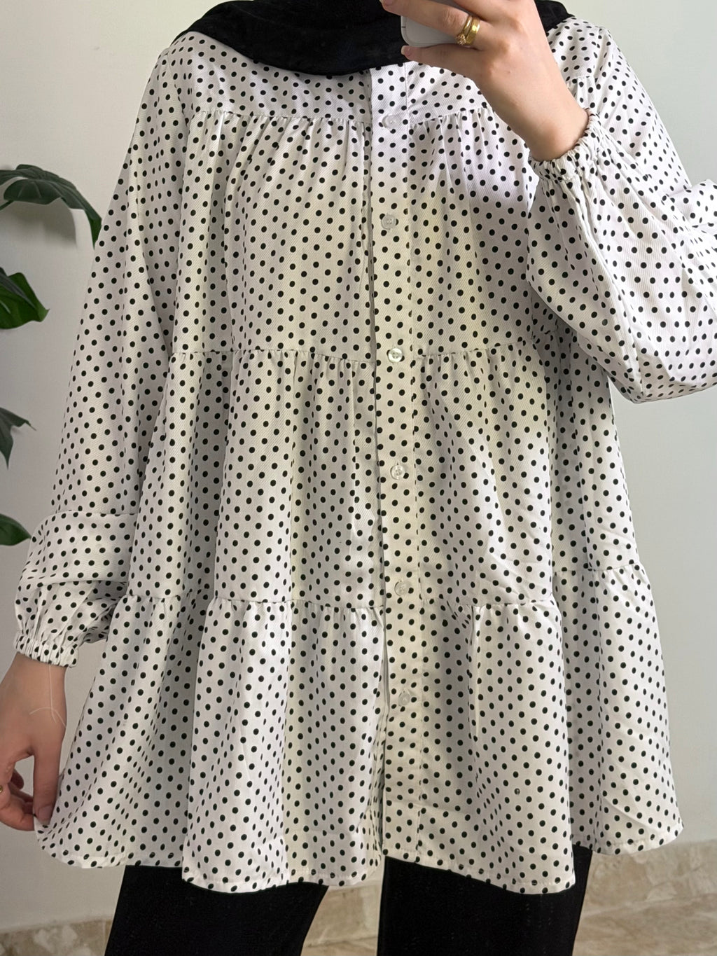Ruffled Polka Dots Blouse