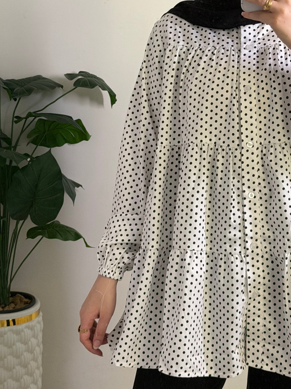Ruffled Polka Dots Blouse