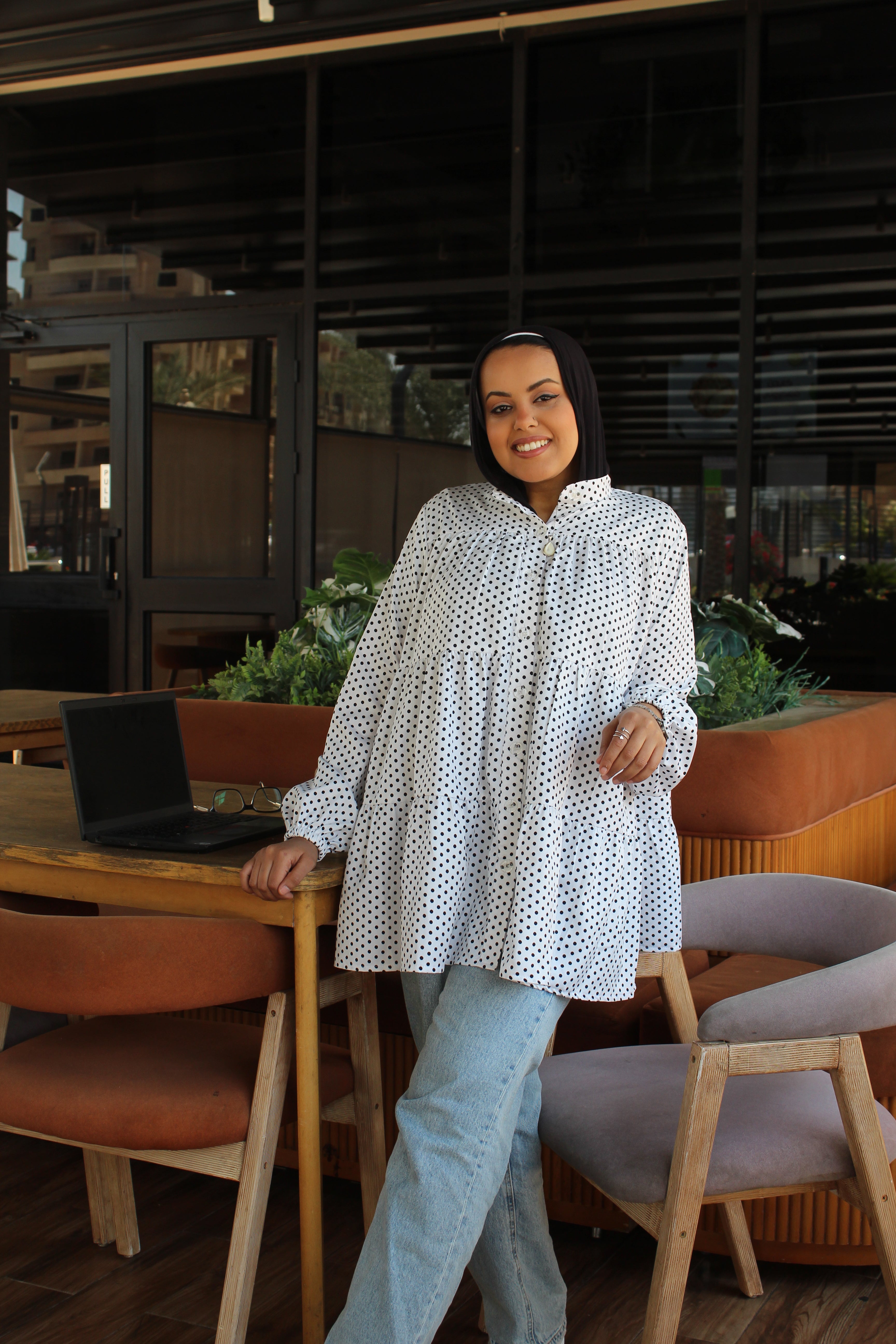 Ruffled Polka Dots Blouse