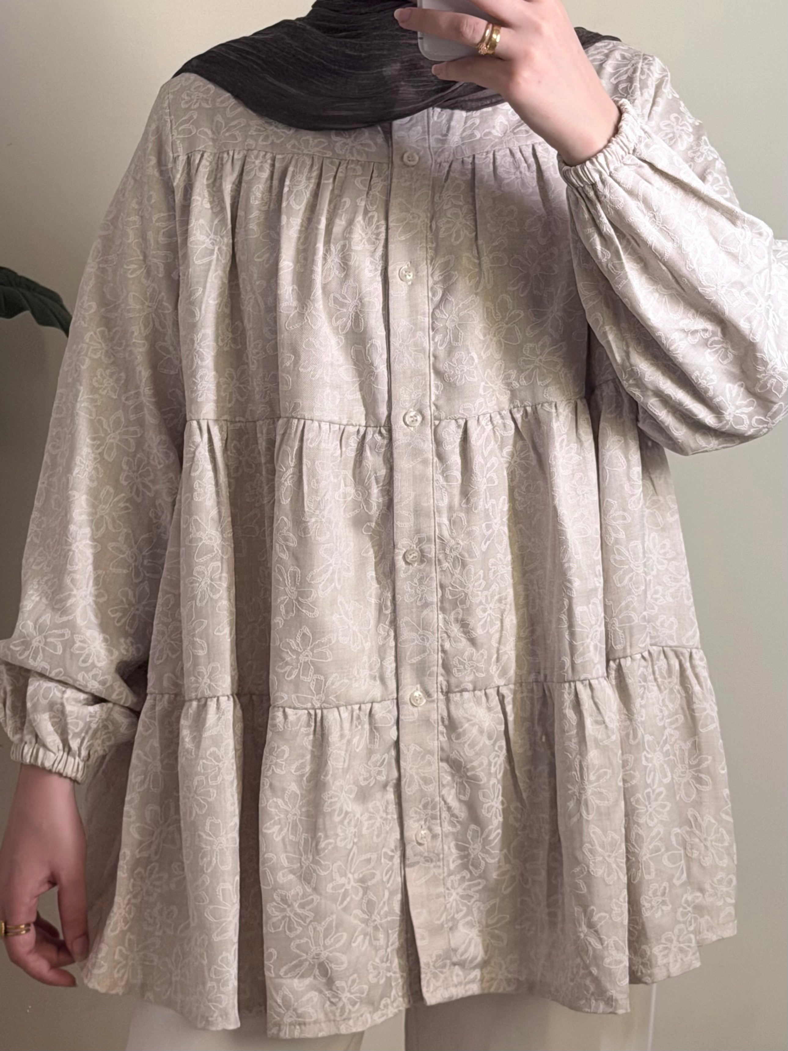 Ruffled Linen Blouse