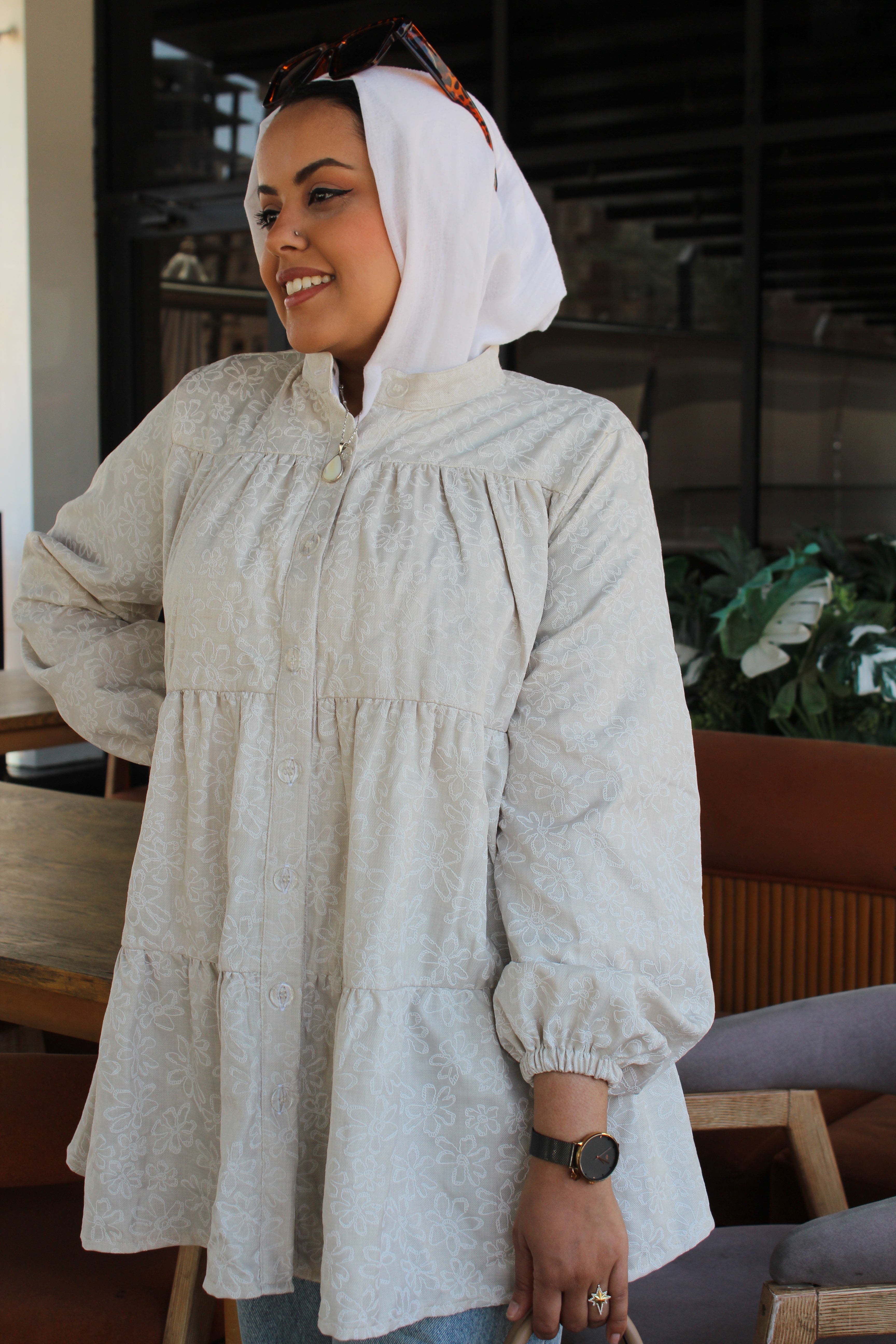 Ruffled Linen Blouse