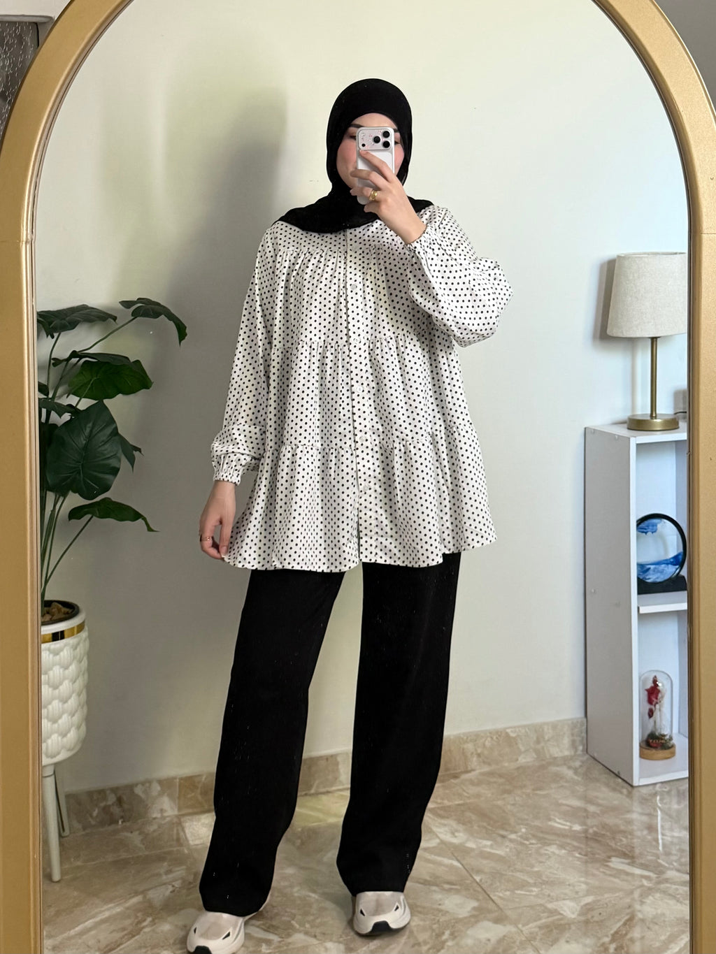 Ruffled Polka Dots Blouse