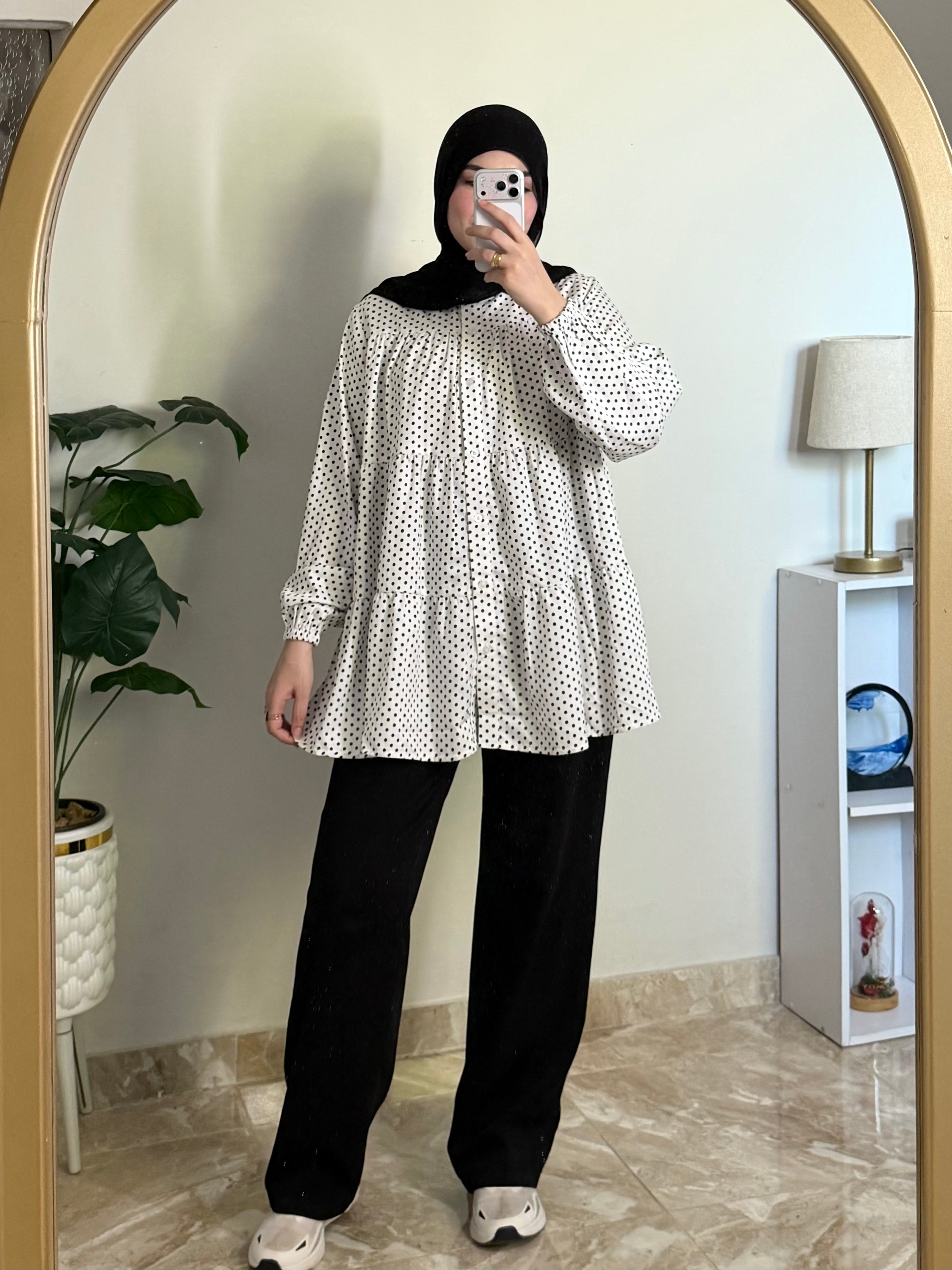 Ruffled Polka Dots Blouse