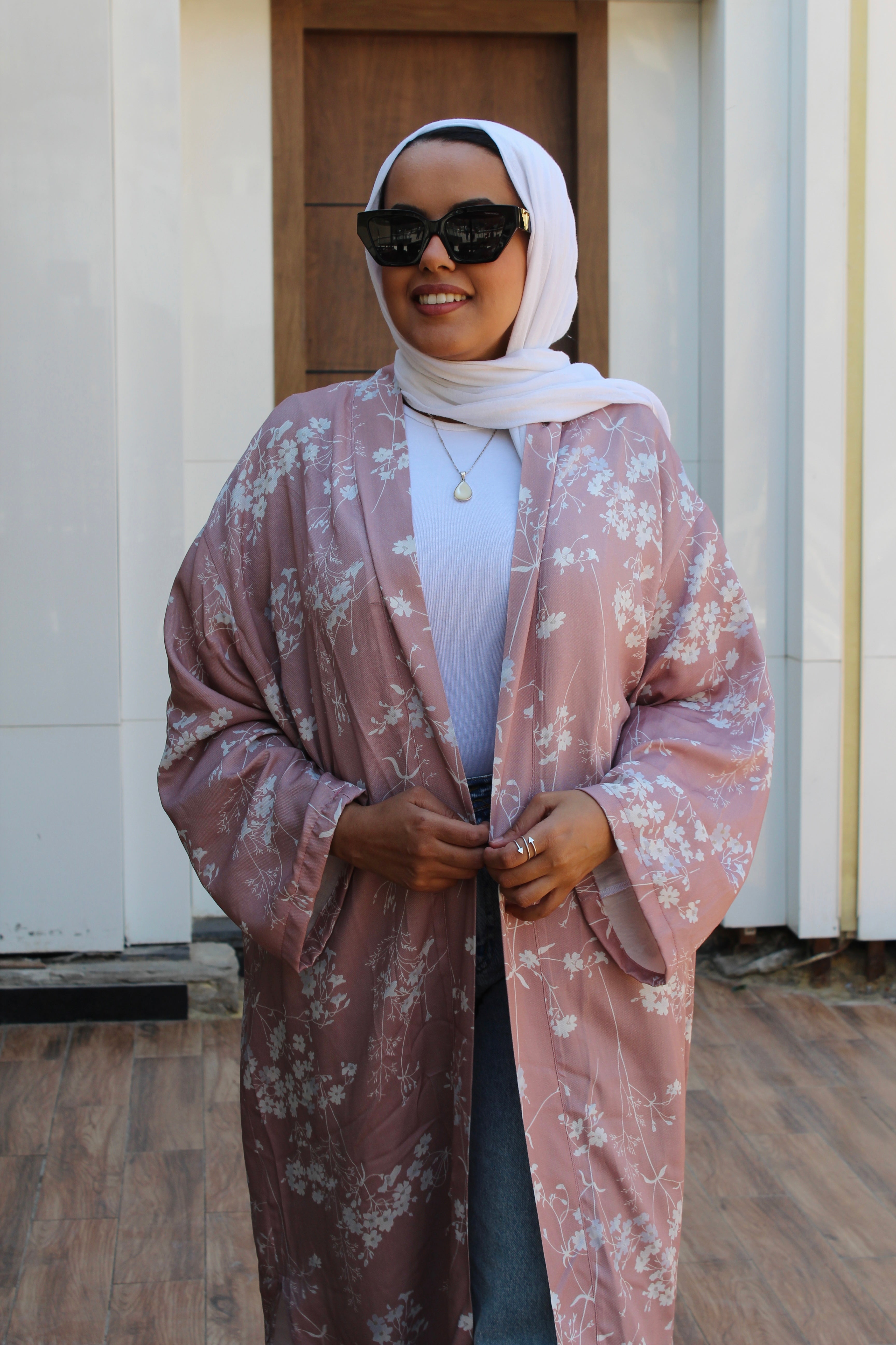 Floral Kimono - cashmere
