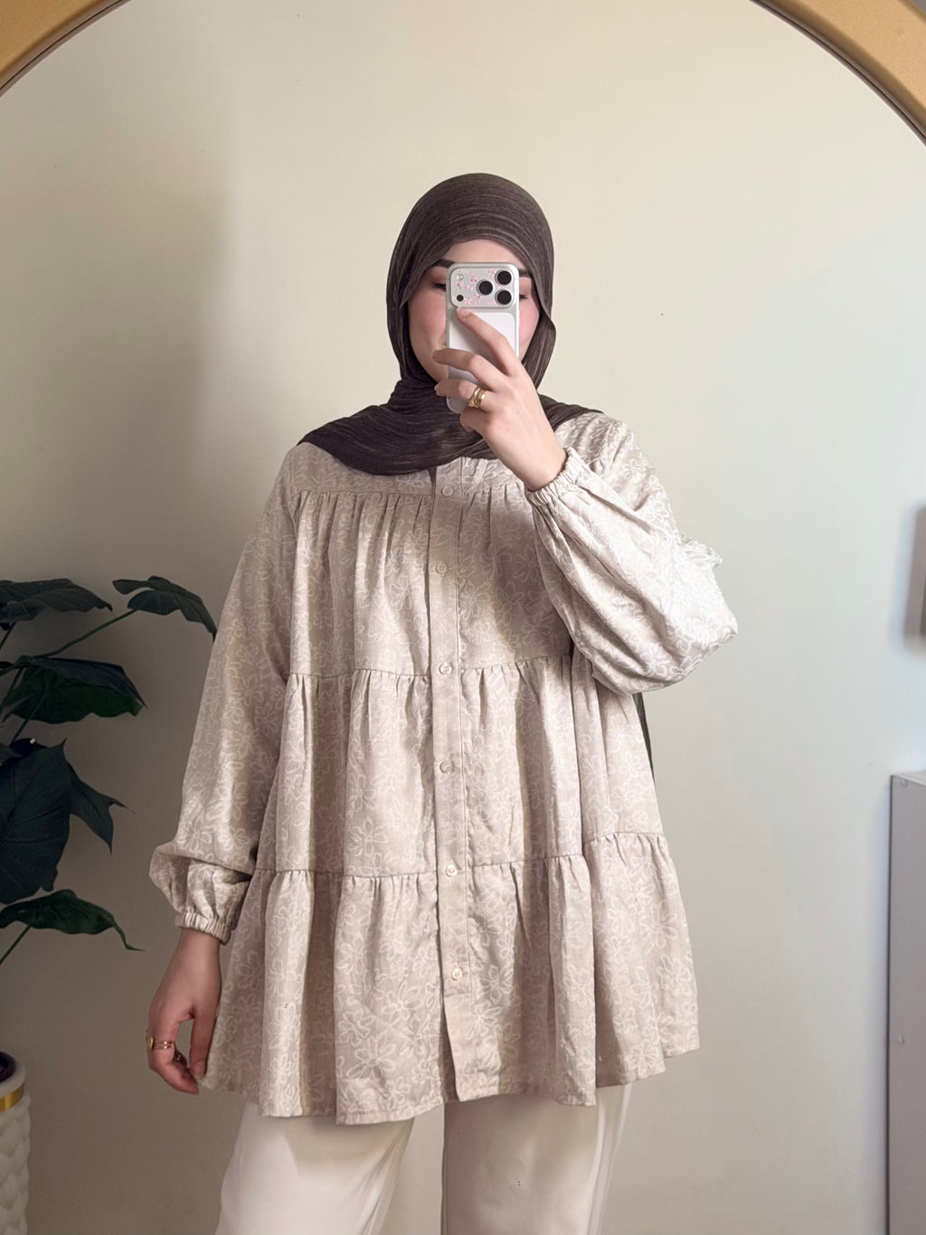 Ruffled Linen Blouse