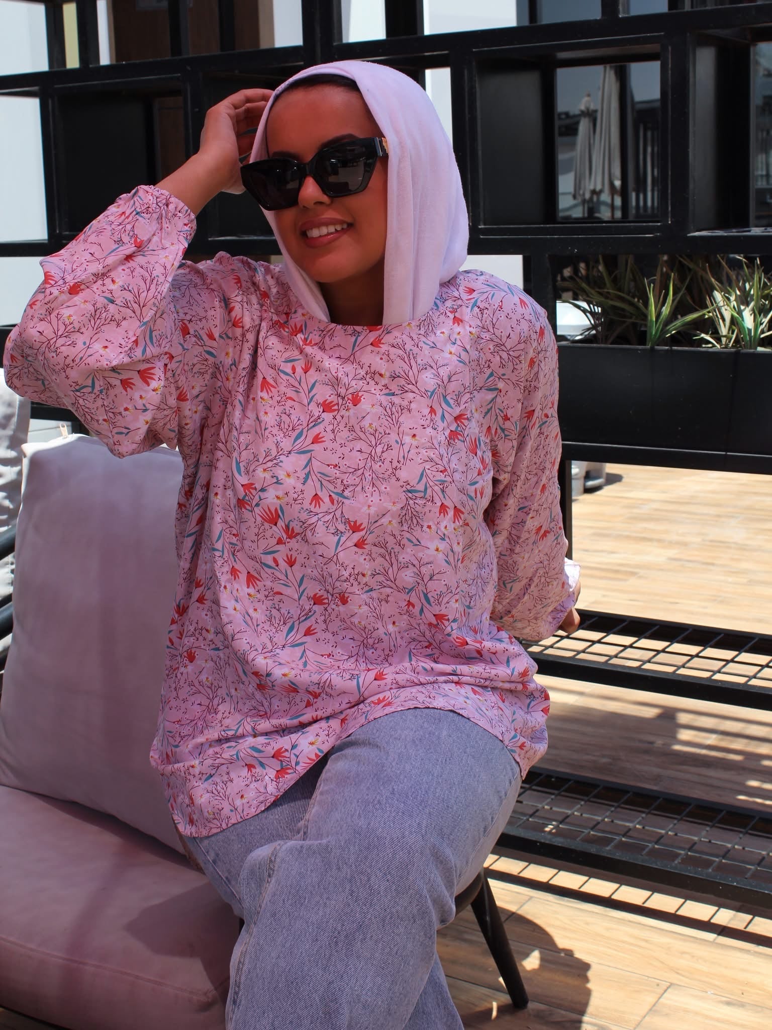 Floral Cotton Blouse - Pink