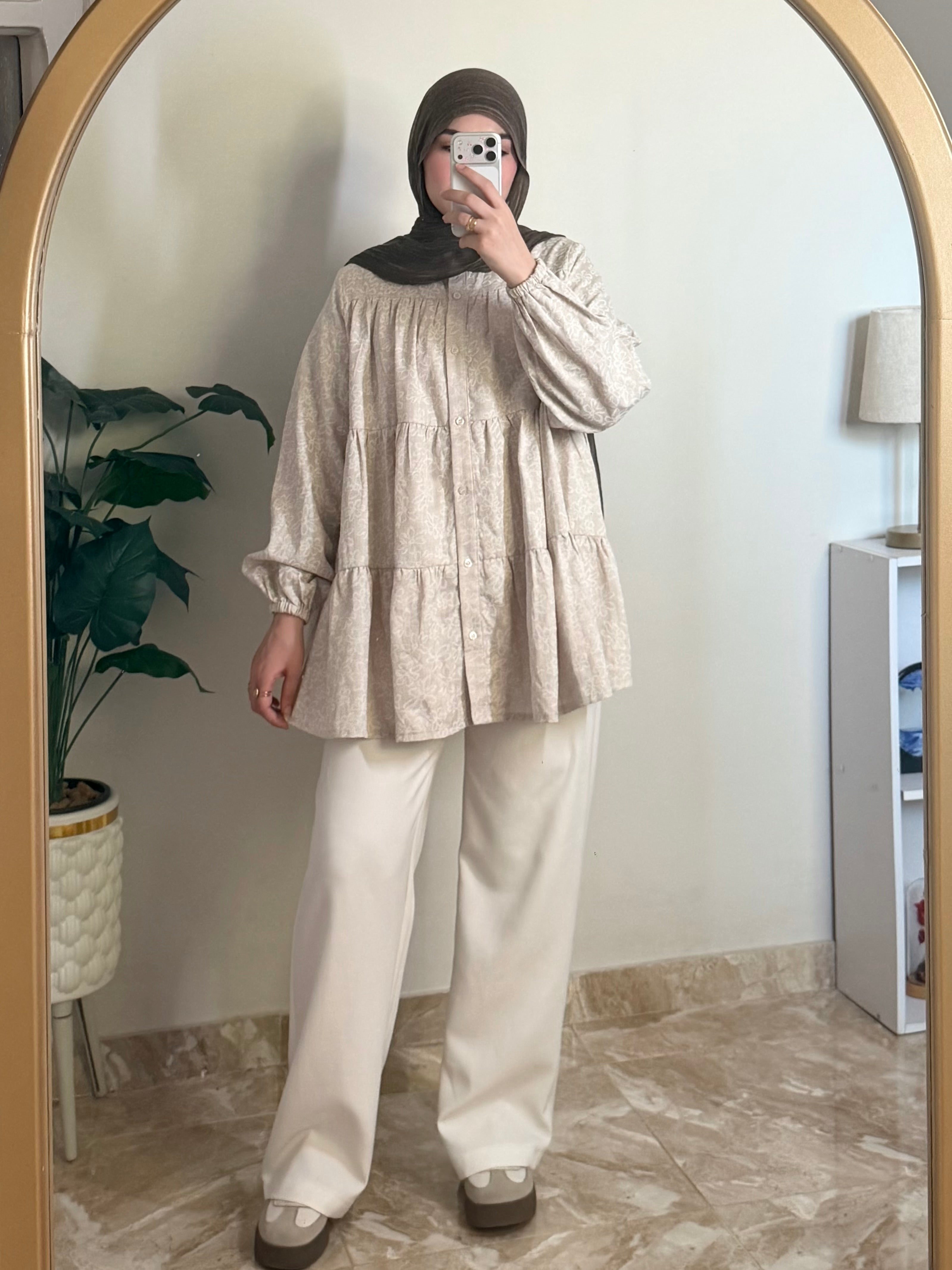 Ruffled Linen Blouse