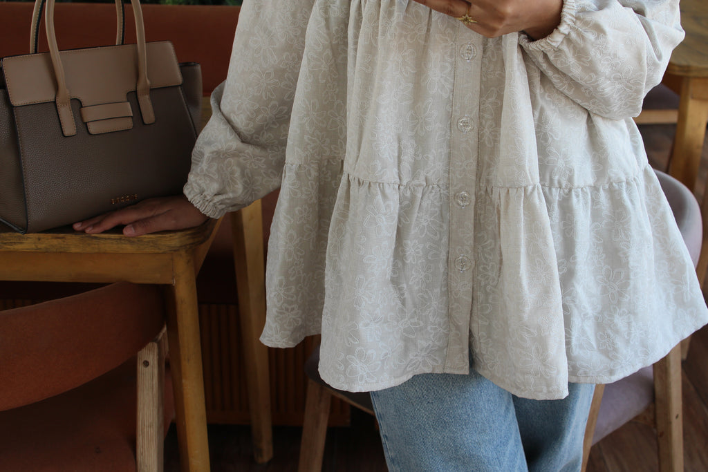 Ruffled Linen Blouse