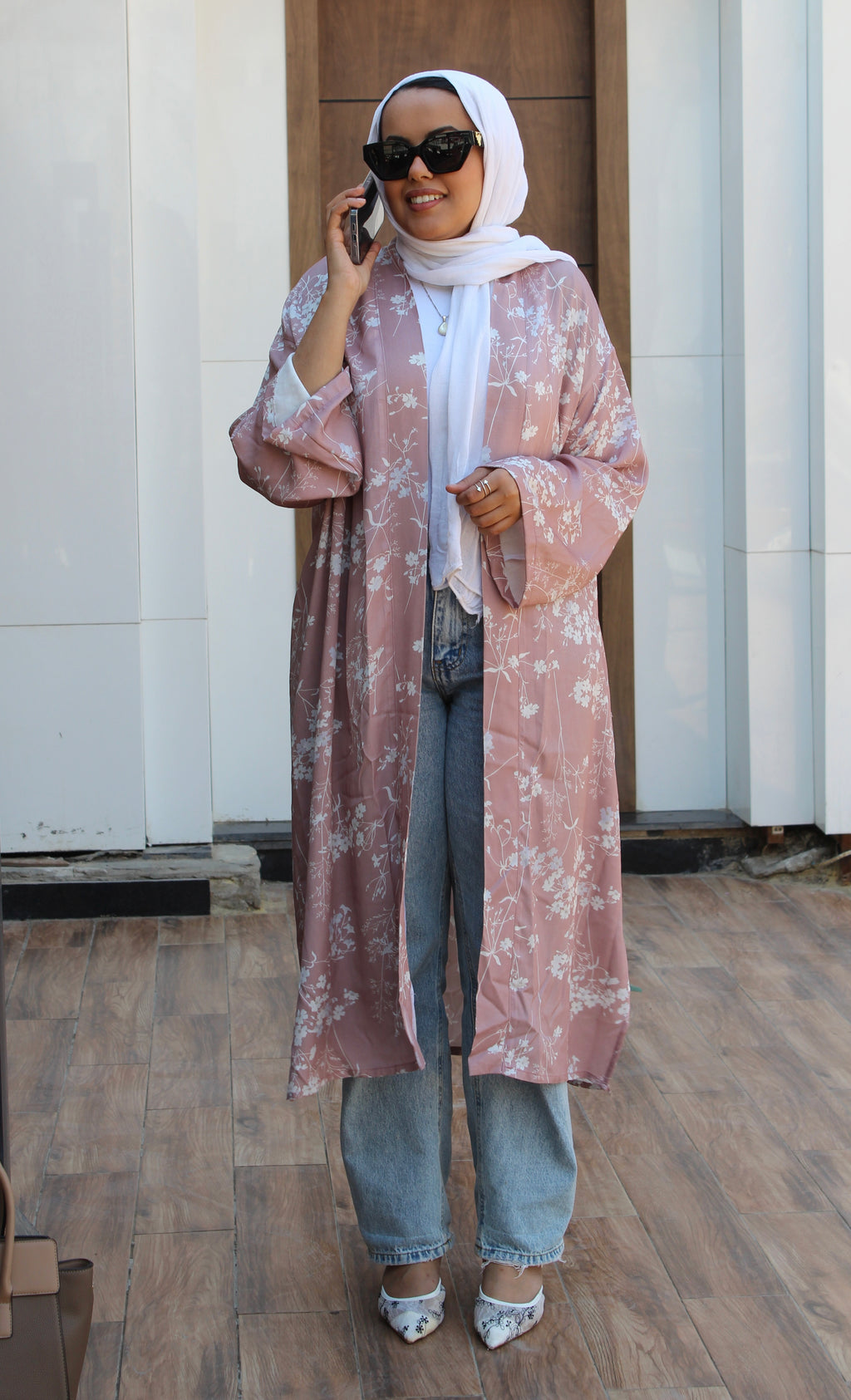 Floral Kimono - cashmere