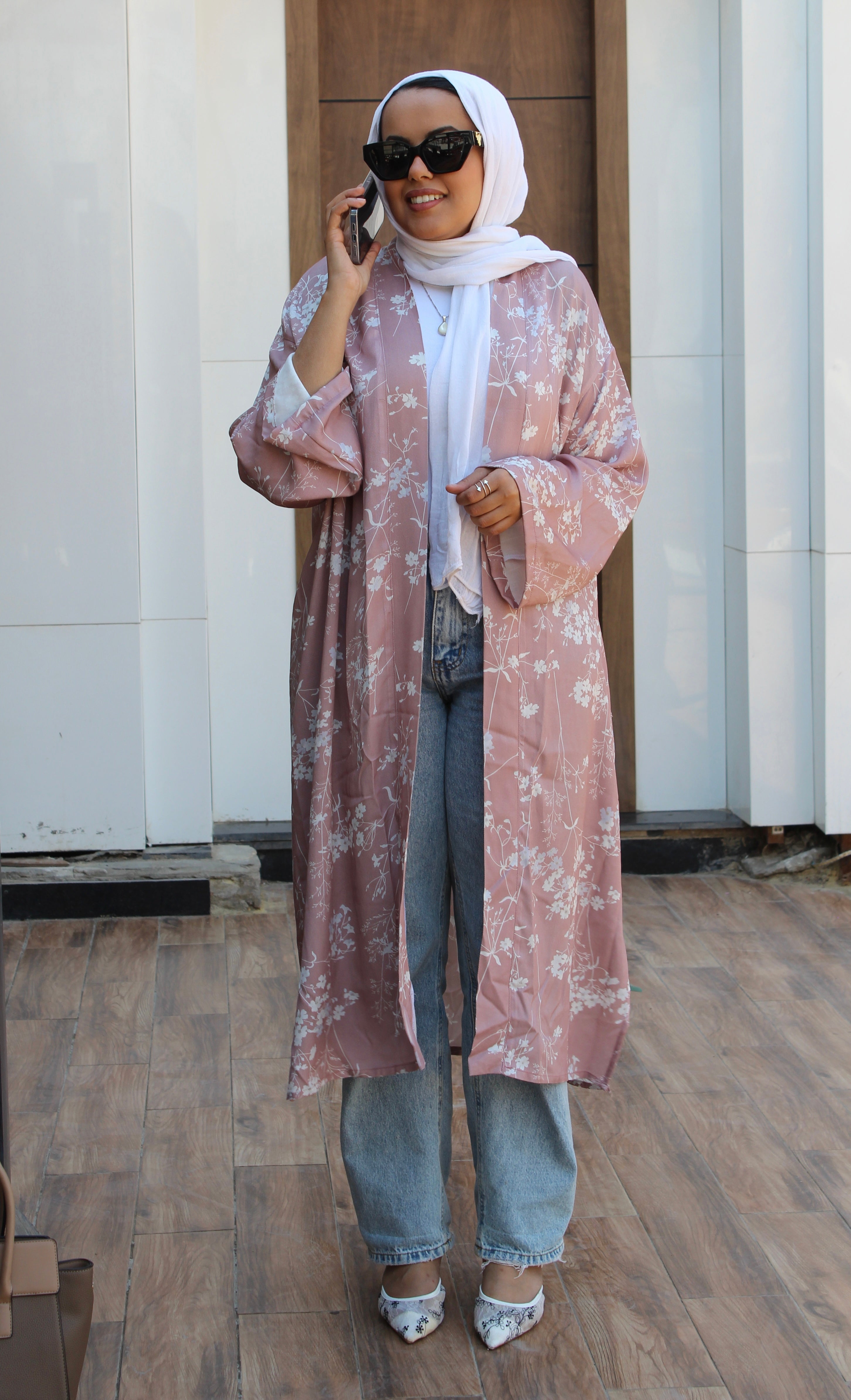 Floral Kimono - cashmere
