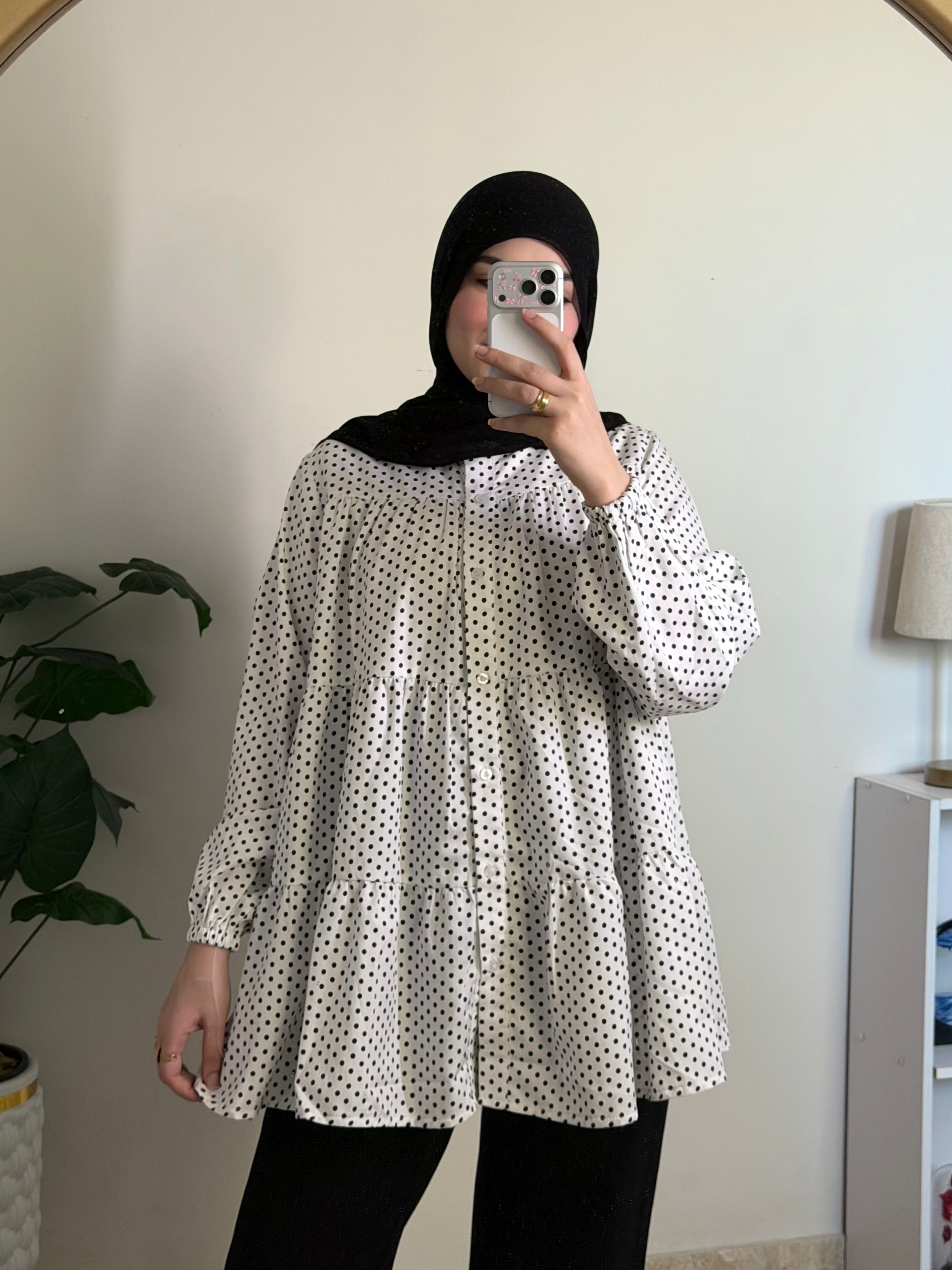 Ruffled Polka Dots Blouse