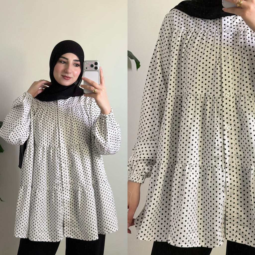 Ruffled Polka Dots Blouse