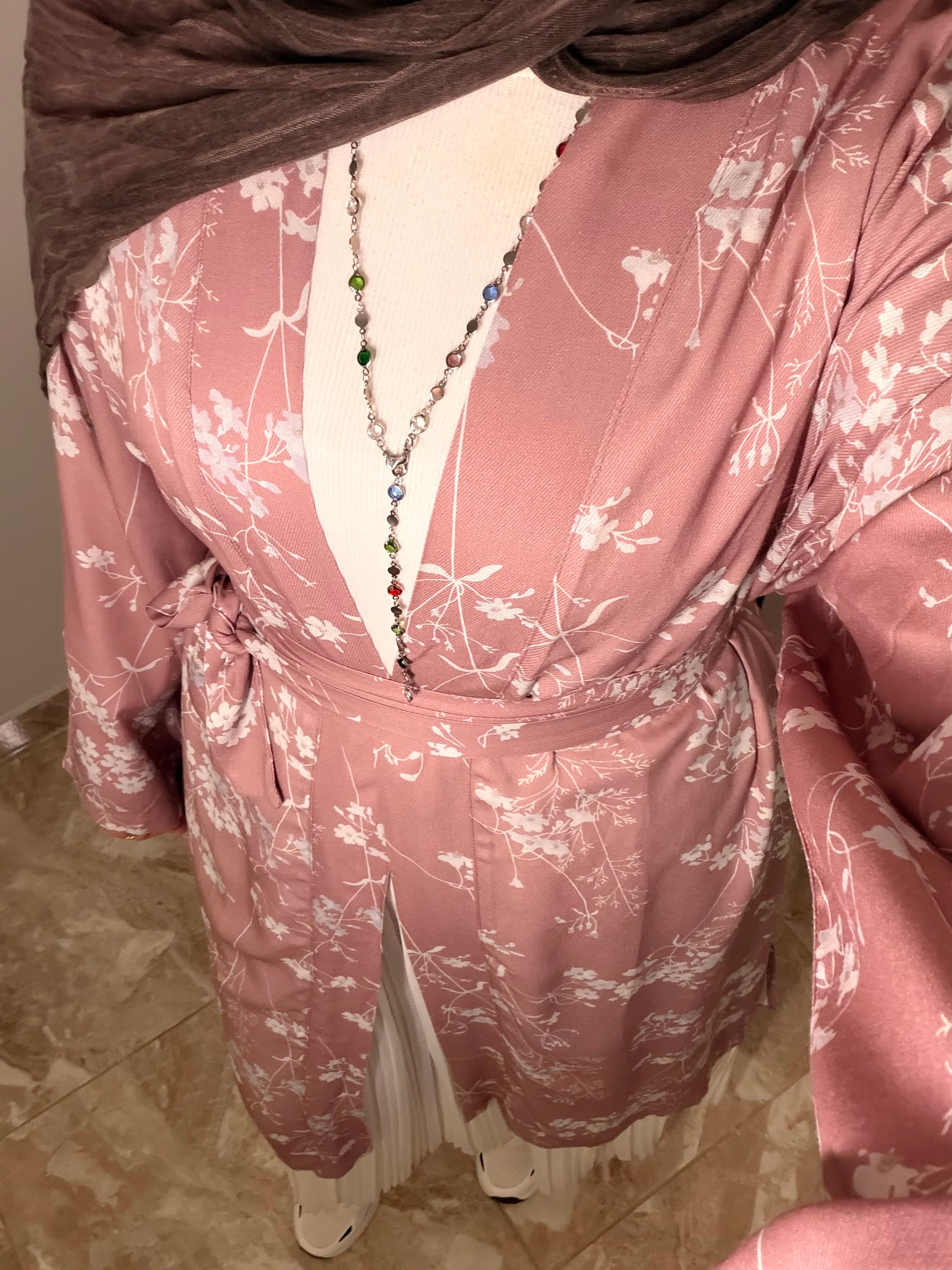 Floral Kimono - cashmere