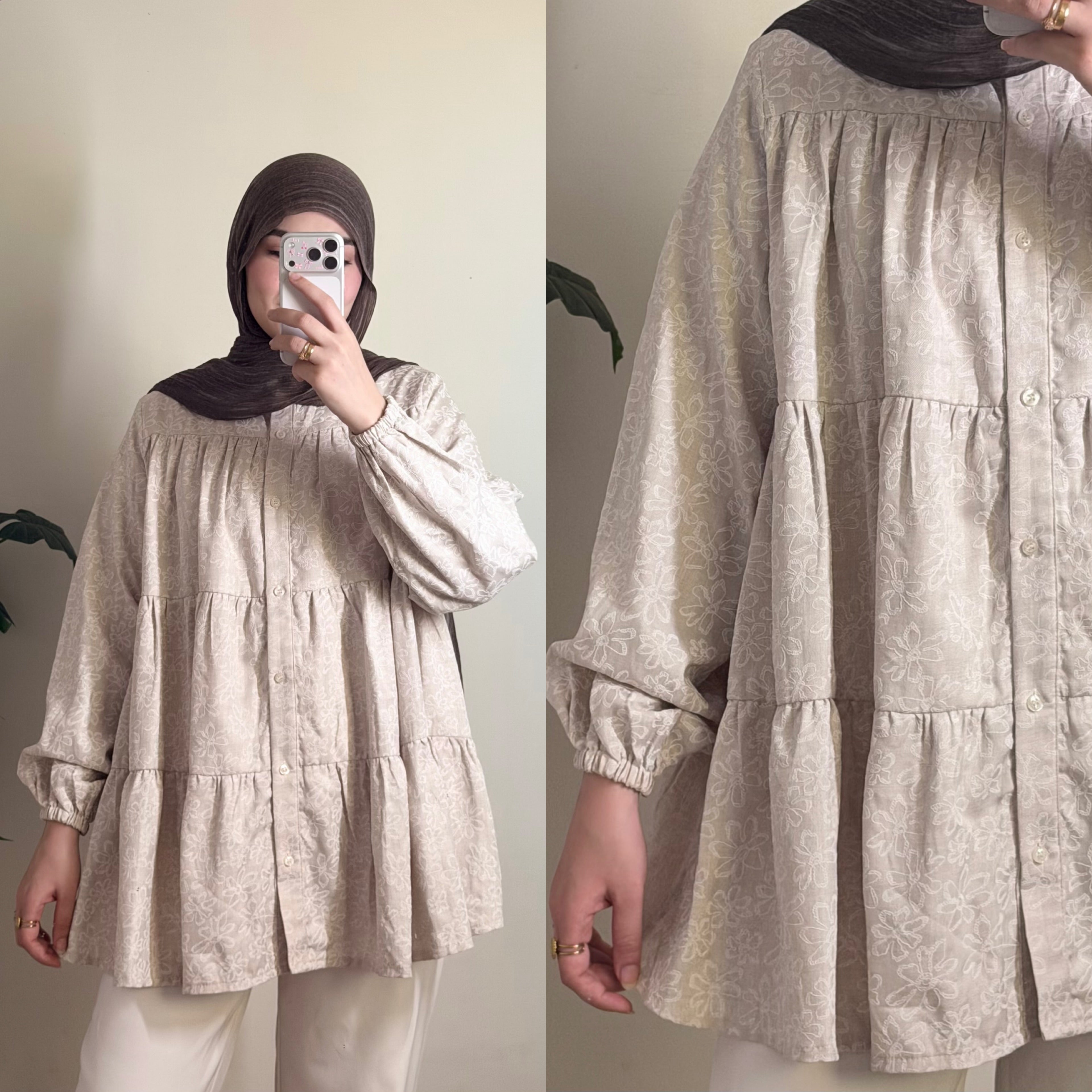Ruffled Linen Blouse