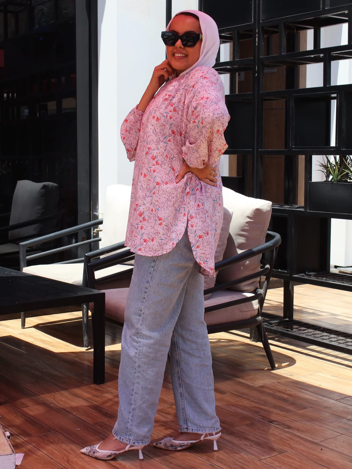 Floral Cotton Blouse - Pink
